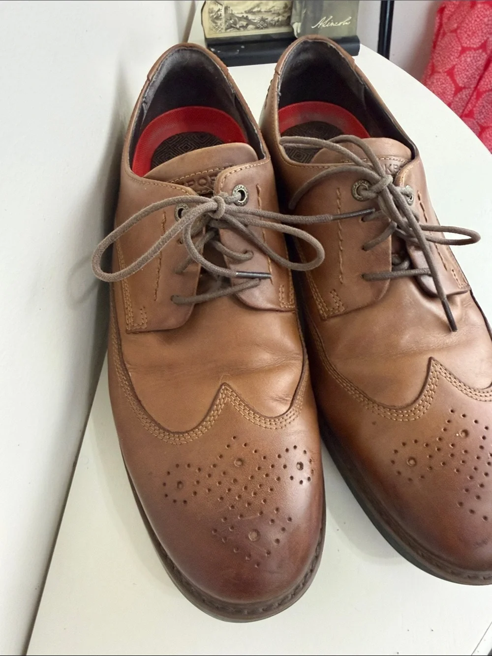 (S-2430) Rockport CB Men's Classic Brown Leather Lace-Up Dress Shoes, Size: 10.5